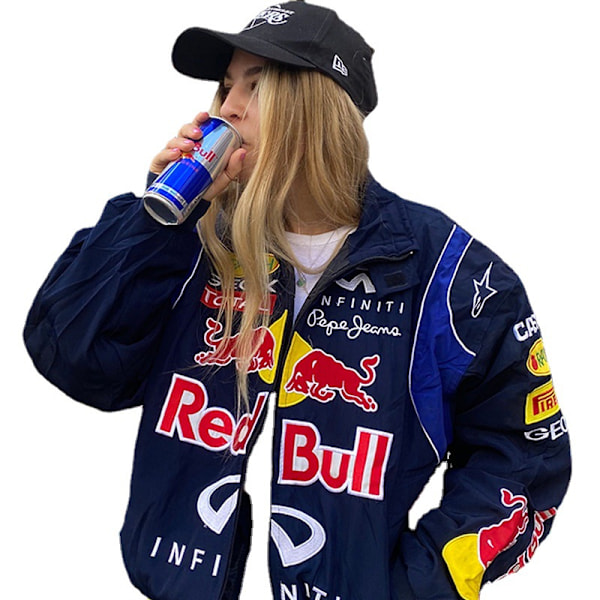 Vintage Racing Jakke, Trykt Bomber Jakke, F1 Streetwear Jakke Y2k XL