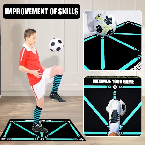 Fotbollsträningsmatta, 90 x 60 cm Fotbollsmatta Bollkontroll, Halkfri Fotbollsmatta Träningsmatta (Set D (original + väska) D D
