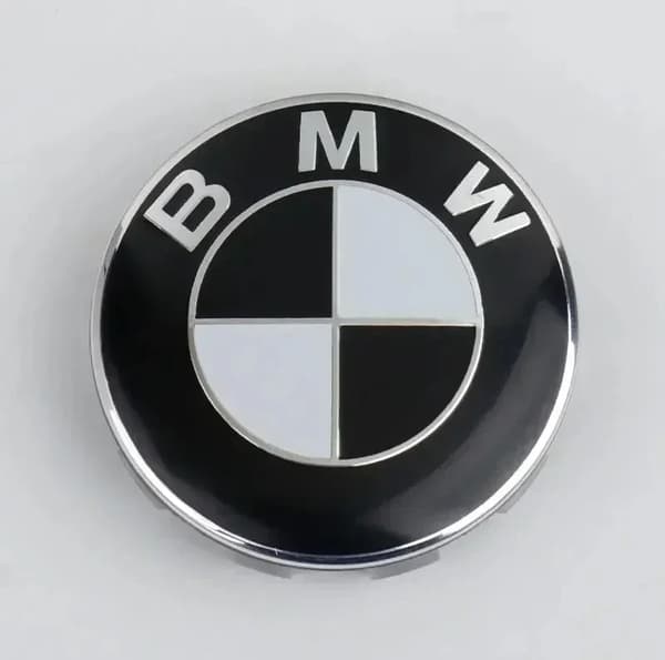 4-Pack BMW Center Caps / Wheel Hub Emblems 68mm Svart/Vit