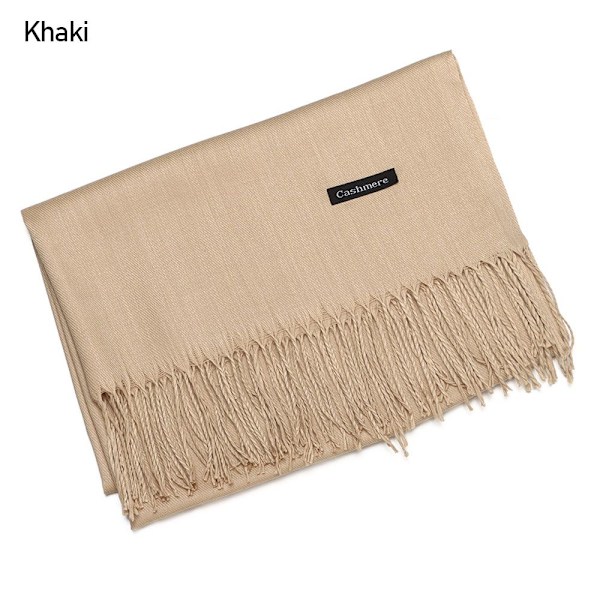 Cashmere-sjal Ullsjal KHAKI khaki