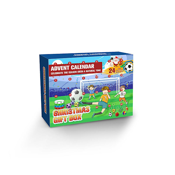 Jul 24-dagers adventskalender Nedtelling Fotballleker Barnfotball Blindbox Leker Julegave