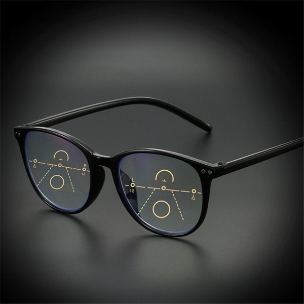 Progressive multifokale lesebriller med blått lysfilter - Svart Black[CH] Black Strength 2.5