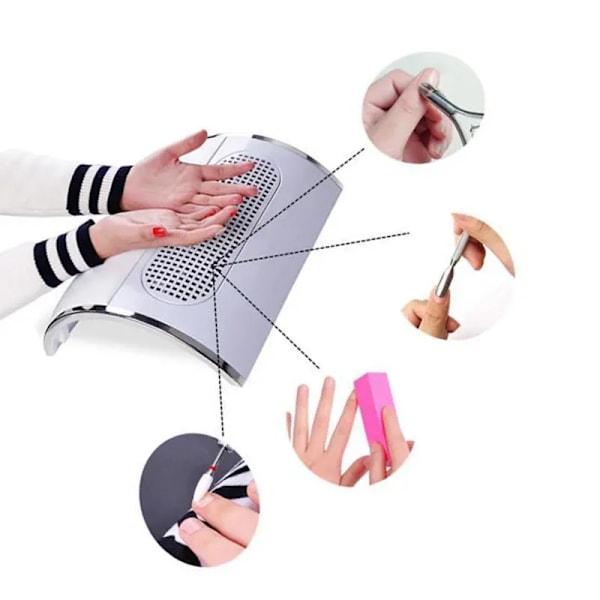 Nagel dammsugare, 40W spikdammsugare fläkt nagelrengöring för manikyr akryl gel naglar - kraftfull nagelkonst salong dammsugare för salong hemmabruk uppgraderad