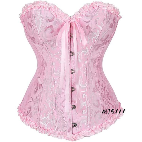 Europeisk og amerikansk palass bryllupskjole sexy midjebånd magebindende vest midjebånd korsett MJ51 rosa pink 5XL