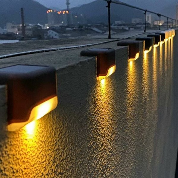 Aurinkokennotoimiset kansivalot ulkokäyttöön, 16 kpl, vedenpitävät LED-aita valot, sopivat ulkoportaille, askelmille, kaiteille, reunuksille ja patioille [ch]