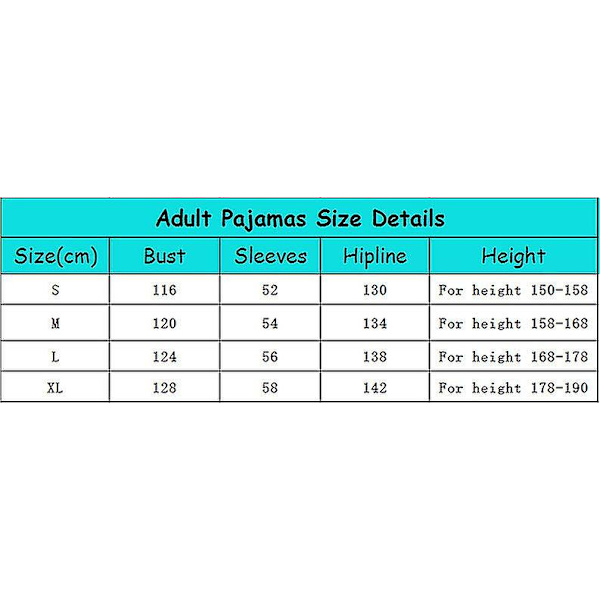 Stitch-Pyjama Anime-Piirretty Yöasu Jumpsuit Sininen Blue M