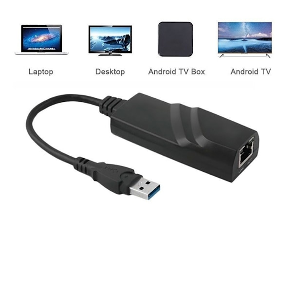 USB 3.0 HUB 10/100/1000 Mbps USB til RJ45 Gigabit Ethernet LAN Nettverksadapter for PC Bærbar PC 0.1