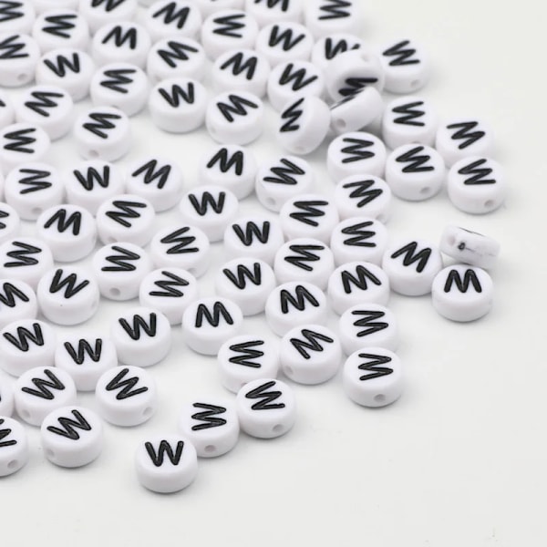 7x4mm Akryl Alfabet Bogstav Perler til DIY Smykkefremstilling 50/100/200 stk.[JR] W