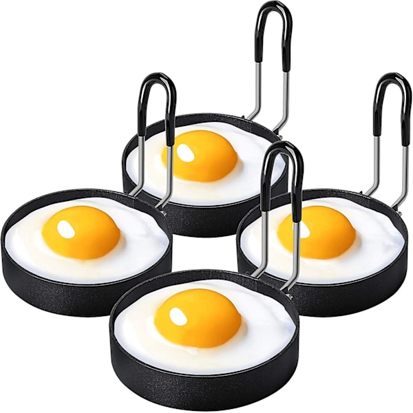 Rostfria äggkokningsringar pannkaksform för stekta ägg och omeletter - 4 stycken