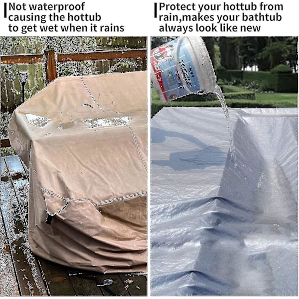 Badekar Cover 84\" Lx84 D x 35\" H Spa Cover Vandtæt Badekar Solskærm