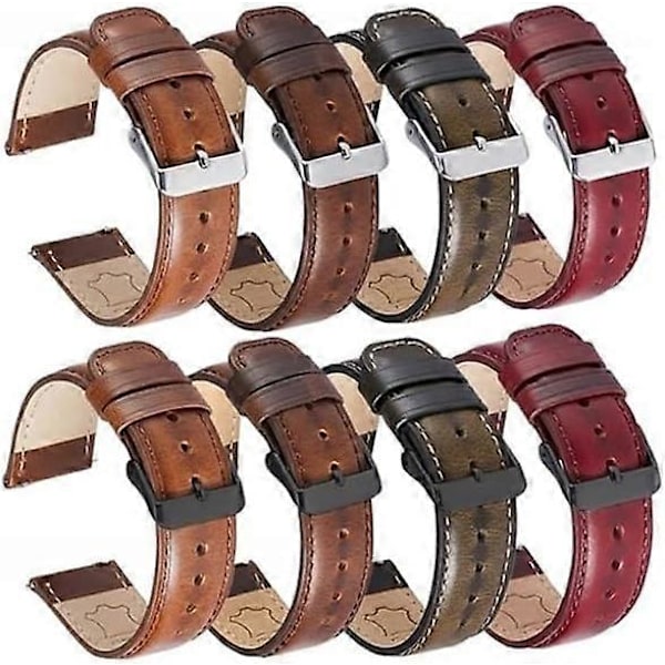 Äkta Läder Klockarmband Snabbfäste Brunt Armband Äkta Läder Klockarmband - 22mm(OD)
