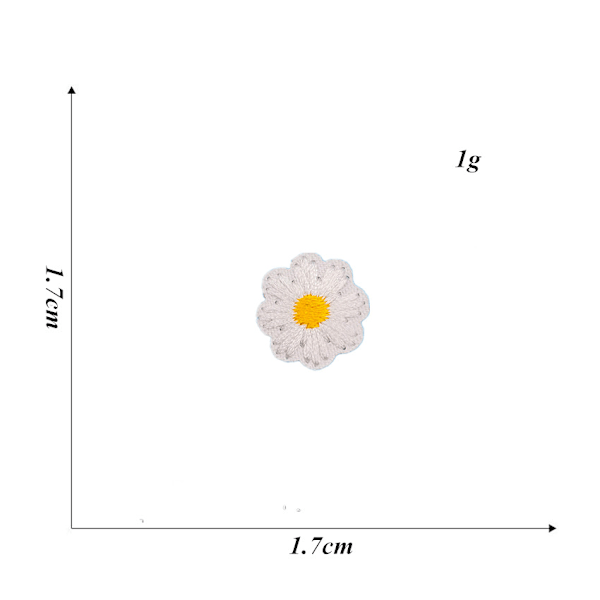 Strykjärns-på-lapp Sy-på-lappar Daisy Flower Patches 24 stycken Creat