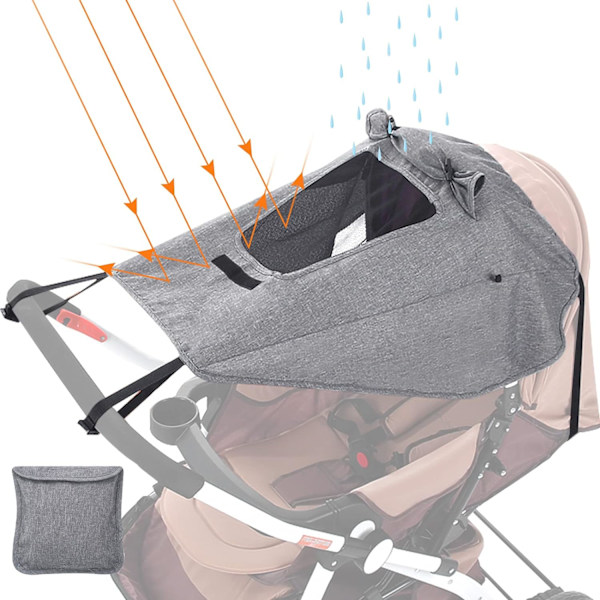 Grå Solskydd för Barnvagn, Solskydd för Vagn, Barnvagnssolskydd
