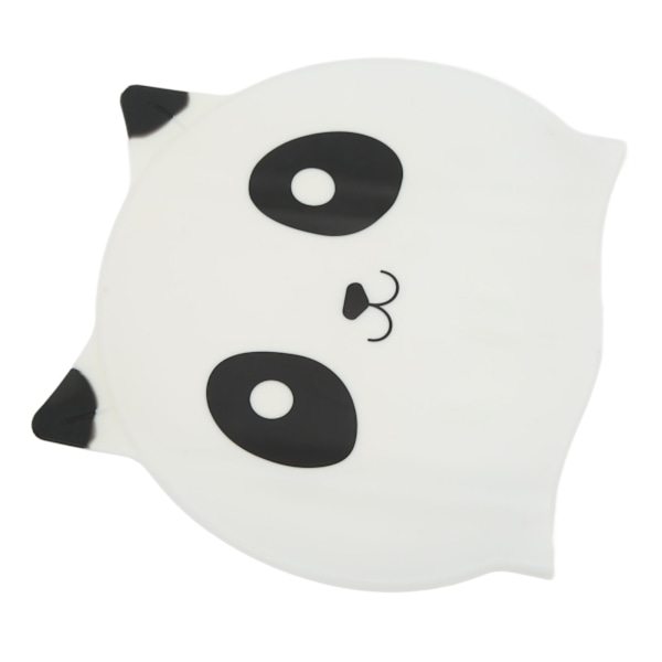 Animerade djur Barn Silikonbadmössa 3D hörselskydd Badmössa för kort långt hår Pojkar Flickor Vit panda 0.2