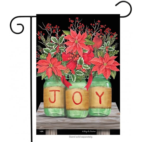 SAYTAY Joy Mason Jars Julträdgårdsflagga Poinsettia 12,5" x 18"