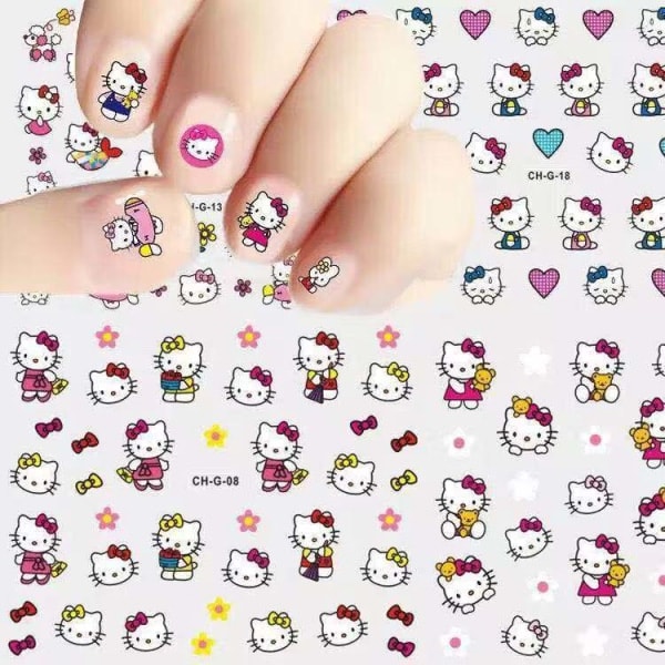 Söt Cartoon Nail Art 3d Hello-kitty Nail Art självhäftande nagel