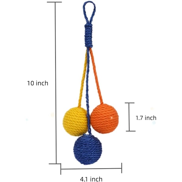 Kattelegetøj Sisal Bold Hængende Kattelegetøj Håndlavet Kattetov Bold Tygge Øko-venligt Legetøj Kæledyr Interaktivt Legetøj Kattelegetøj til Indendørs Katte