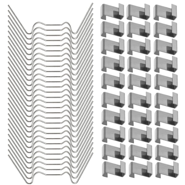 100 stk. drivhusklemmer til glas Rustfrit stål Drivhusvinduesbeslag Clips til drivhusglas