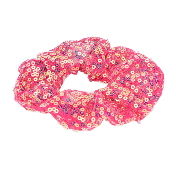 5 stk. LED-paljetterede Scrunchies Lighting Glow Portable Elastics Hårbånd Scrunchy til jul Mørkerød