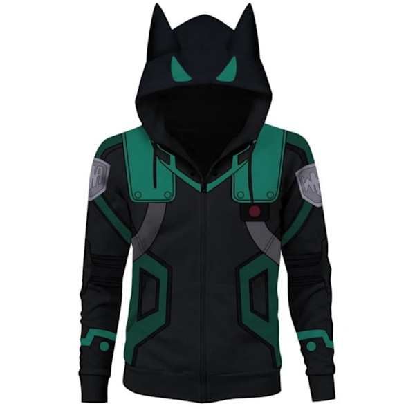 My Hero Academia Midoriya Izuku Deku Cosplay Kostym Jacka Vuxen Unisex Hoodie Kappa Tröja A A A XXL