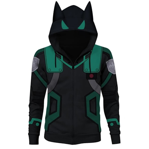 My Hero Academia Midoriya Izuku Deku Cosplay Kostym Jacka Vuxen Unisex Hoodie Kappa Tröja B B XXL