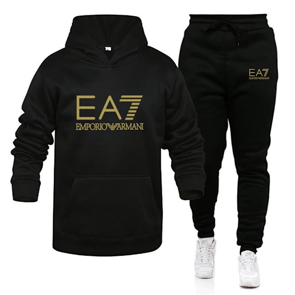 Sports Hoodie Tracksuit sæt til mænd | Langærmet Hoodie & Joggingbukser | Lommer | Farve AA A 2XL
