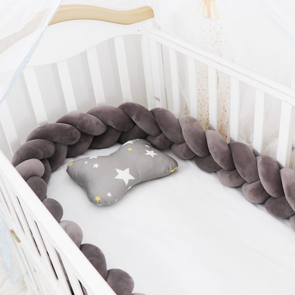 Baby roterande rak säng, sängskena dekoration, handgjord tresträngad fläta Vit Rosa Lila Vit Rosa Lila Vit Rosa Lila White Pink Purple 1 meter