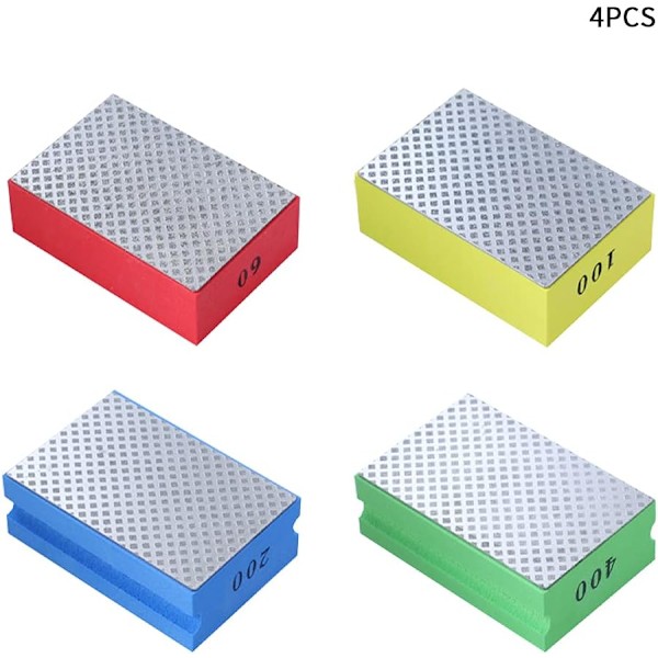 4 stk diamantslibesten til polering af keramikglas slibeblokke 60 100 200 400