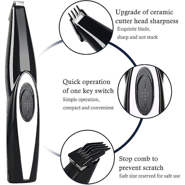 Elektrisk husdjurshårstrimmer USB-laddbar trådløs liten hårstrimmer for hunder, katter, poter, ører, øyne, ansiktshårpleie style 1