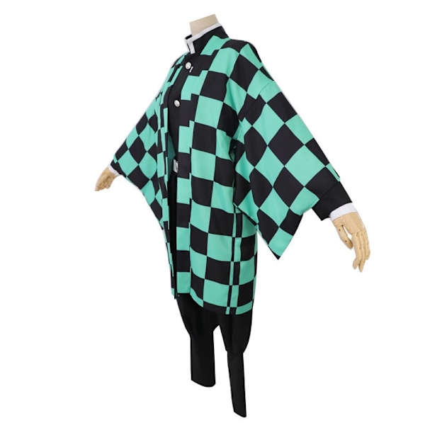 Demon Slayer Kimetsu no Yaiba Tanjirou Kamado Cosplay -asu Kimono Kappa Halloween-juhlat Anime Vaatteet Uniform Set A2 A2 L