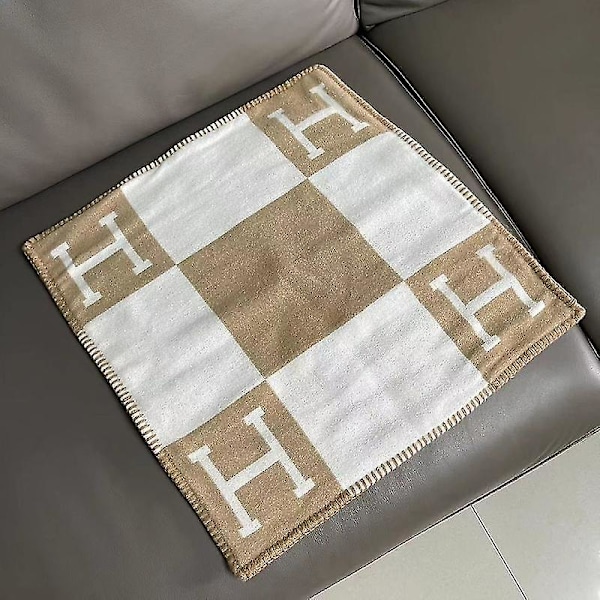 45x45cm H-bokstav Ull Kasmirs Putesett Dobbeltseng Sofa Fly Khaki