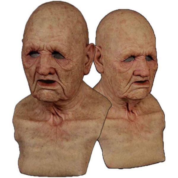 Halloween-latexmask - Gammal man Dekor Realistisk Ansiktsmask för Mänsklig Rynka A