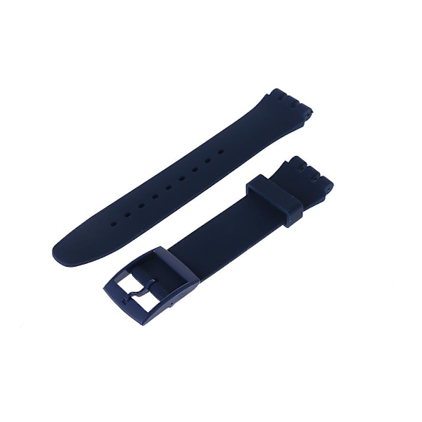 Silikonarmband för Swatch 16/17/19/20 mm - Slitstarkt svart Svart Black 19mm