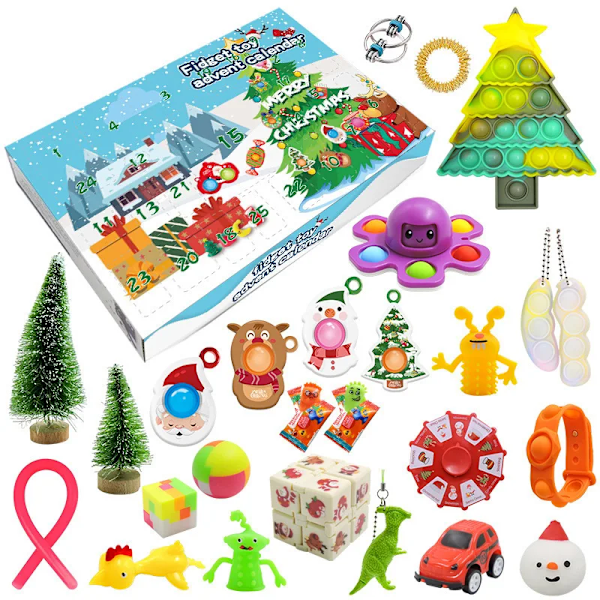 24 Dagers/ Sett Fidget Toys Juleadventskalenderpakke Anti Stress Leke Sett Stressavlastning Figet Leke Blind Box Barn Julegave style 3