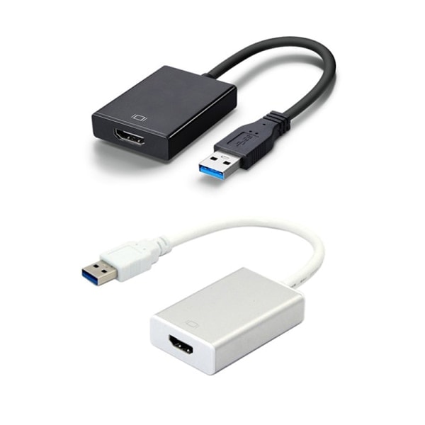 HD 1080P USB 3.0 til HDMI-kompatibel adapter Svart