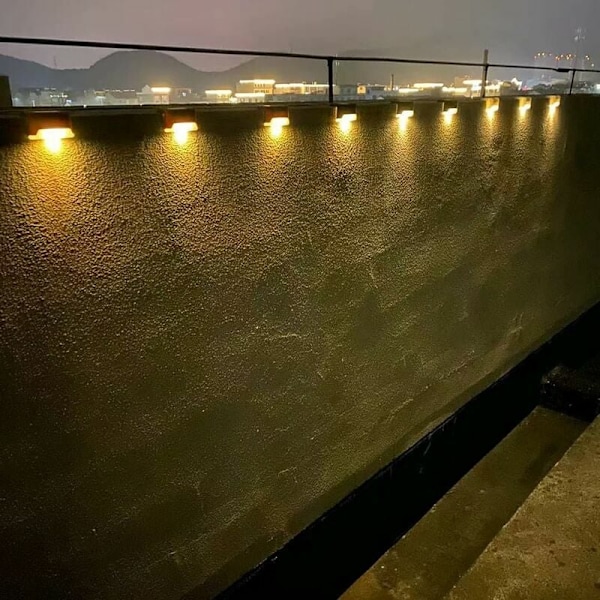 Aurinkokennotoimiset kansivalot ulkokäyttöön, 16 kpl, vedenpitävät LED-aita valot, sopivat ulkoportaille, askelmille, kaiteille, reunuksille ja patioille [ch]
