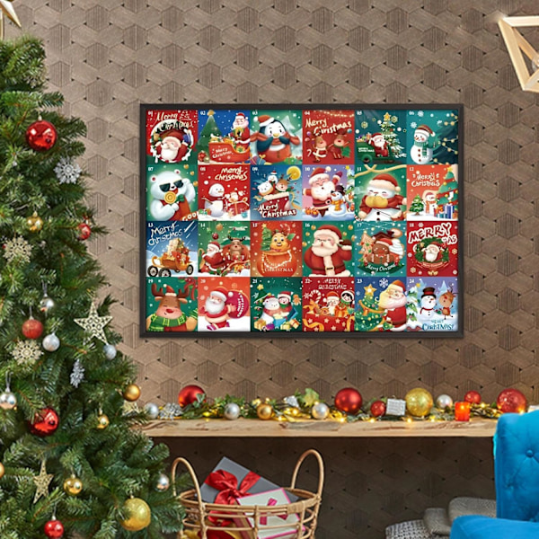 Jigsaw-adventskalender 2024, puslespil-adventskalender 2024 med 24 æsker 1008 brikker, 24 dages adventsnedtælling for voksne børn
