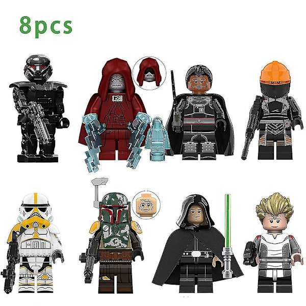 8 stk. Star Wars Dark Stormtrooper figurer sammensatte minifigurer byggeklosser barnas gave