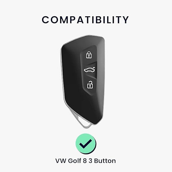 Silikonskydd för bilnyckel till VW Golf 8 - Grå/Vit