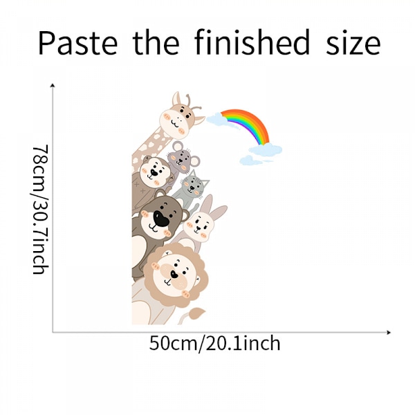 Animal Corner Barnklistermärken Dekaler Skala och klistra avtagbara för barnrum Sovrum Vardagsrum Konst väggmålningar Dekorationer