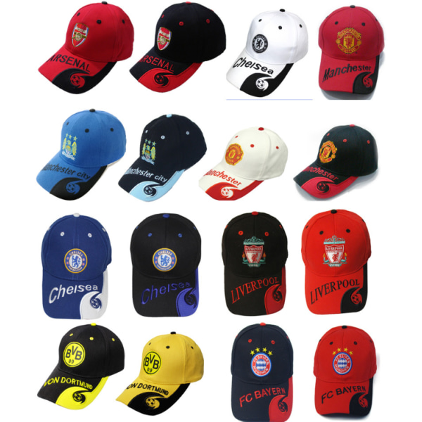 Broderet Cap Unisex Justerbar Fodboldkasket Arsenal Red