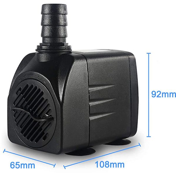 Upotettava vesipumppu, säädettävä minipumppu (45W), lampi/suihkulähdepumppu, erittäin hiljainen akvaariopumppu 5 suuttimella