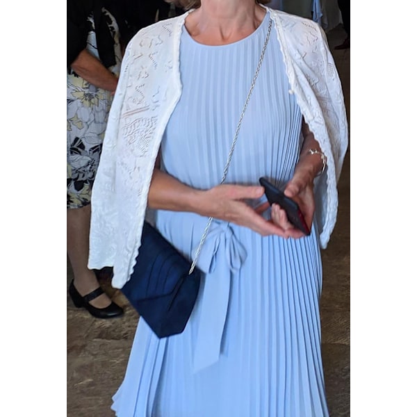 Clutch dam, elegant mockaskvällsväska kuvert crossbody blå - Perfet