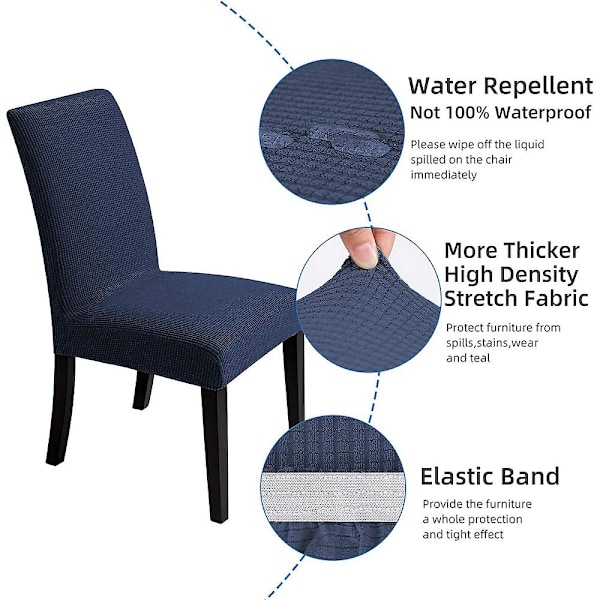 Matstolsöverdrag Stretchstolsöverdrag Mjuk stol Slipcover Stolöverdrag för matsal Set om 4
