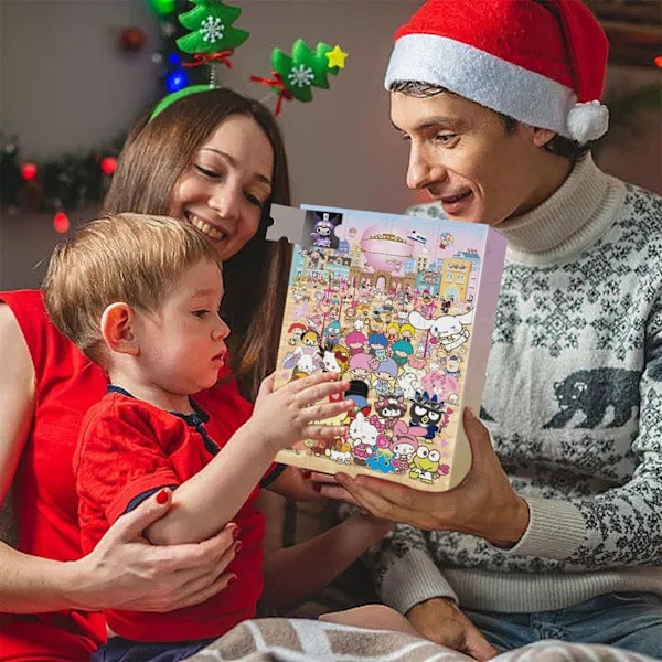 Lasten joulukalenteri, 24 päivän joulukalenteri, Sanrio-jouluyllätysboksi, söpöt koristelelut Kodin sisustus Joululahja