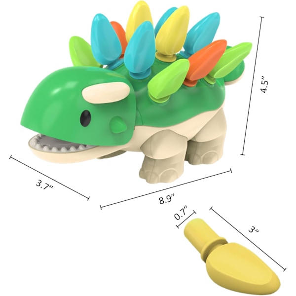 Montessori-legetøj til småbørn - Læringsspil med dinosaurer - Gaver til børn i alderen 6, 9, 12, 18 måneder, 1, 2, 3 og 4 år - Drenge og piger - Fødselsdag