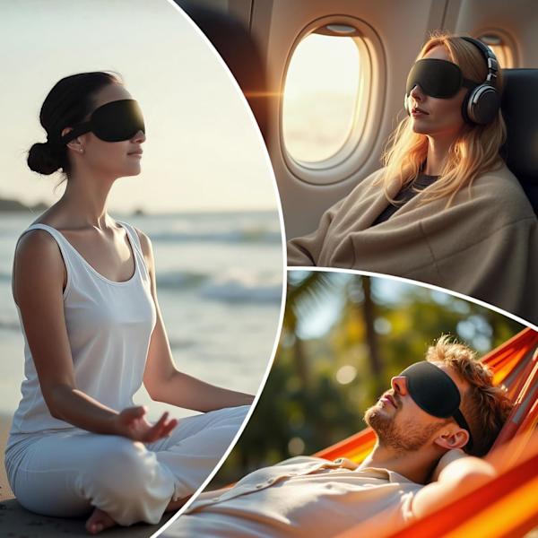 3D sovmask för sommaren för att lindra ögontrötthet, andningsbar och ljustät för män och kvinnor som sover