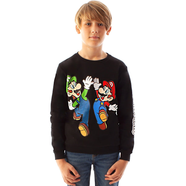 Super Mario Pojkar Luigi Sweatshirt 11-12 år Svart Black Black 11-12 Years