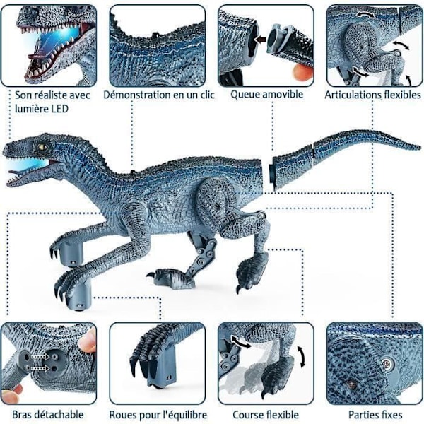 Kaukosäätimellä ohjattava dinosauruslelu Radio-ohjattava robotdinosaurus ohjaimella Lahja lapsille pojille 3 4 5 6+ vuotta