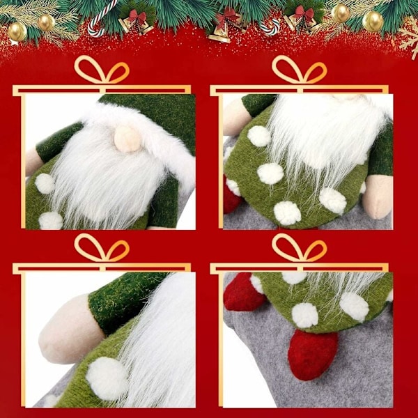 Julstrumpor 3-pack 19 tum 3D-tomtar Santa Jul